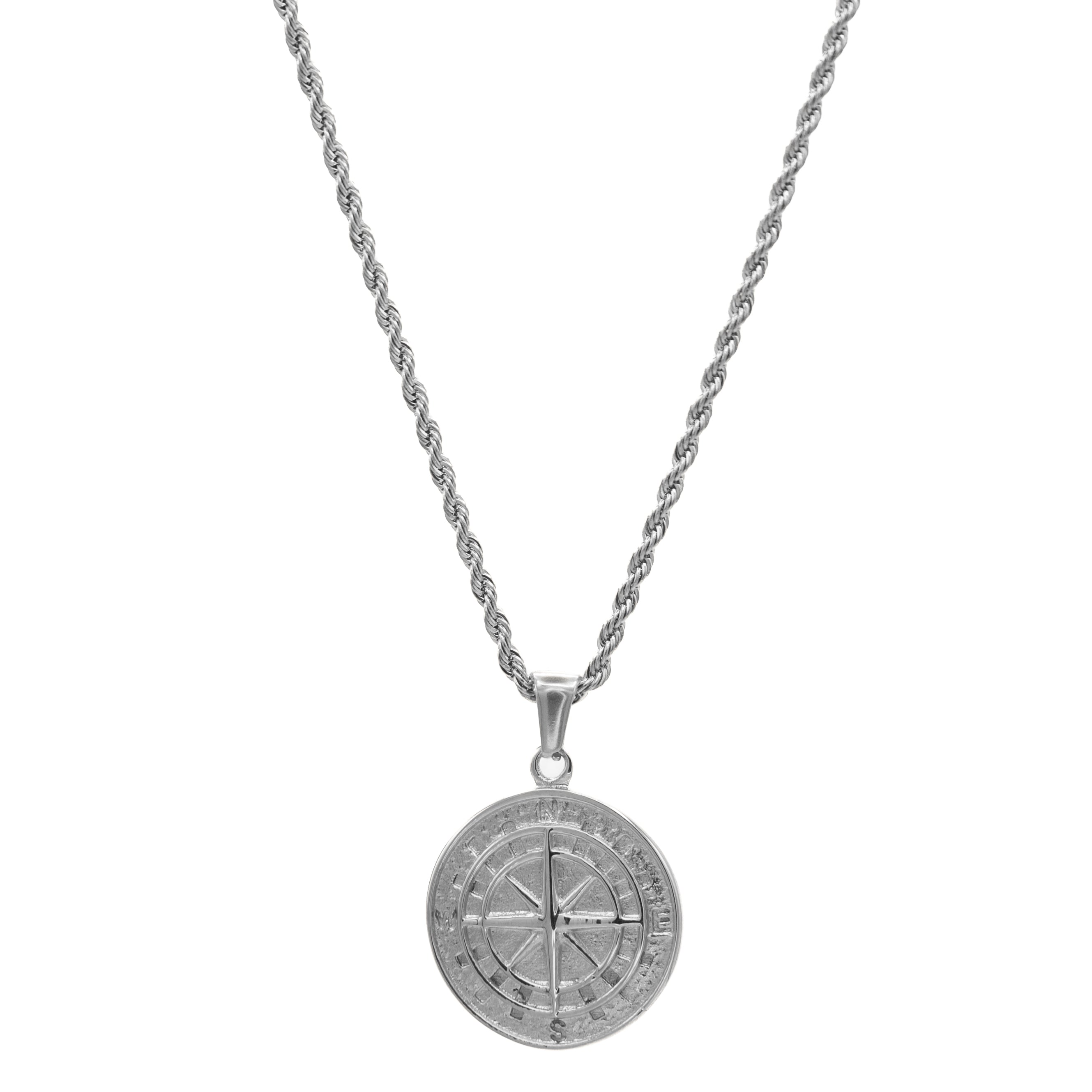 Trust in Your Journey Compass Necklace Rope Chain